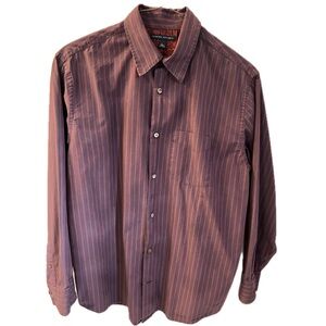 Banana Republic striped shirt, red/blue, 100% cotton, size large.